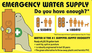 No-spill stackable resilient emergency water storage