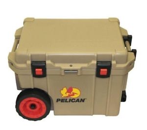 Pelican Wheeled Cooler 45 Qt. ProGear Tan Elite Ice Chest Patio Pool Travel New
