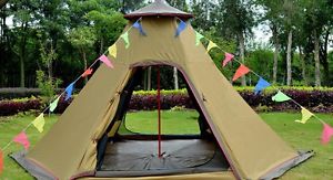NEW 3.6M Outdoor Canvas Family Indian  Camping Bell Tent & Velarium Hunting