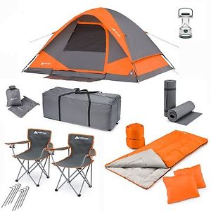 Camping Combo Set 4 Person Tent Cabin Family 22 Piece All Season Outdoor Gears