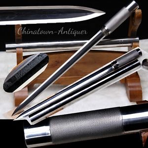 Camp Camping Short sword Hand Forged Multiple-refined steel pattern steel #2987