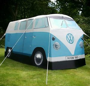 Volkswagen vw camper van tent blue festival retro camping 4 man glamping bnib