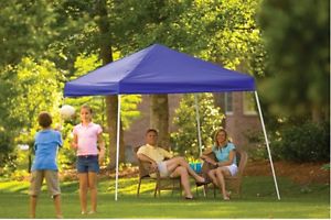 ShelterLogic 10'x10' Sport Pop-Up Canopy High Grade Slant Leg with Cover Blue