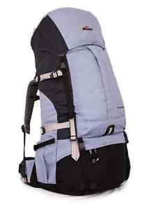 Mont Backcountry in Blue Ice/Carbon 65lt (W), Omega Blue/Carbon 85lt (L)