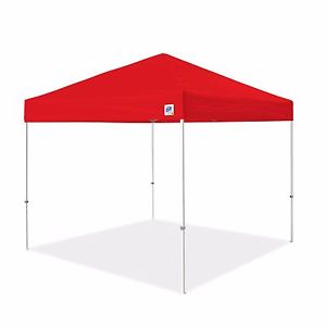 E-Z UP Red Canopy Pyramid 10'x10' Instant Shelter Pop Up Tent Beach Sports Shade