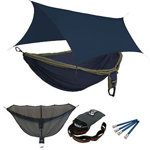 ENO OneLink DoubleDeluxe Camping Backpacking Hammock Sleep System Navy/Olive