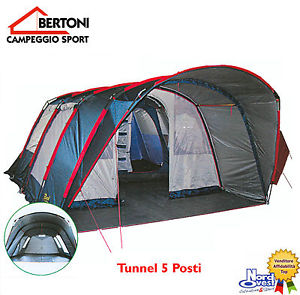 TENDA CAMPEGGIO Igloo BERTONI - doppio telo " modello TUNNEL 5 " Tende 5 P0STI