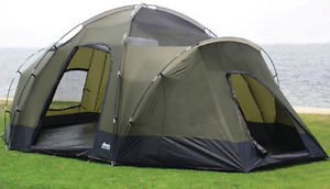 8 Person Deluxe Three Room Tent "World Famous Sports" Camping Trek WFS Green.