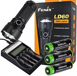Fenix LD60 2800 Lumen Triple CREE XM-L2 (U2) LED Flashlight With Fenix ARE-C2 3