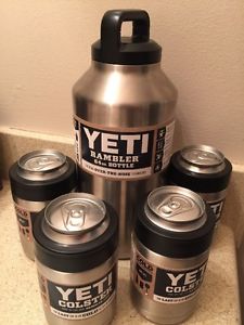 Huge Lot of 5! YETI Rambler (1) 64oz Bottle (4) Colsters Priority Shipping NEW