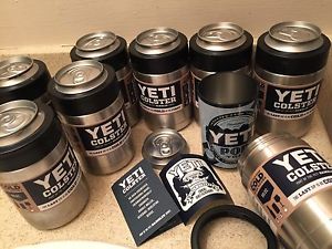 Lot of 8! NEW Yeti Colster w/8 Stickers, Cans, And Rims. Free Priority Shipping!