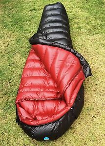 BRAND NEW! - 1000g 95% Goose Down Sleeping Bag - Shiny Nylon - Black Crag Cloud