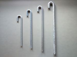 Heavy Duty Tent Pegs Ribbed Steel Tents Marquee Tarpaulin  Ground Stakes