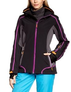 Killtec, Giacca softshell con cappuccio Donna Philine, Nero (schwarz/hellgrau/an