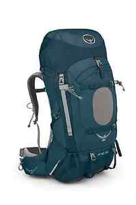 OSPREY $290 Ariel Womens Backpack Small 62L 3783 cu in Deep Sea Blue Gray Travel