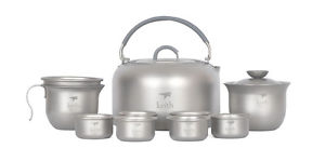 Titanium Tea Cup Camping Titanium Water Kettle Outdoor Teaware Only 365g KA100
