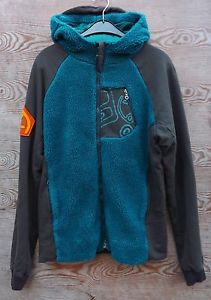 E9 Mufflone, petrol, very warm Highloft hooded fleece jacket for men