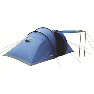 Highlander Cypress 4 Person Tent 2 Bedrooms Camping Festivals Imperial Blue