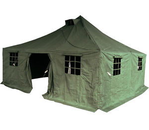Mil-Tec Armeezelt Großzelt Gruppenzelt Mannschaftszelt Truppenzelt Oliv 4,8x4,8m