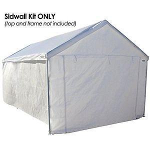 Side Wall Kit For Domain Carport White Fire Water Resistance Fabric Tent Zipper