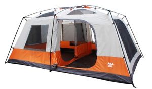 9 Person Luxury Suite Tent "World Famous Sports" Camping Trek WFS Grey/Orange.