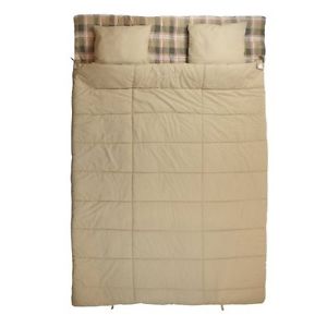 Double Sleeping Bag With Pillow Thermal Camping Festival Holiday Family Outdoor