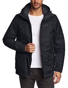 Jack Wolfskin, Parka Uomo Edmonton, Nero (Black), M