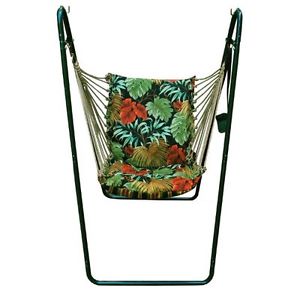 Algoma 1525-6683G Swing Chair and Stand Combination, Tropique Raven, Green Stand