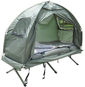 Outsunny Compact Portable Pop-Up Tent/Camping Cot With Air Mattress And Bag