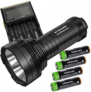 Nitecore TM16 4000 Lumen CREE LED 765 Yards Long Range Flashlight, Nitecore D4