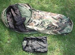 US Marines Army  MSS Sleeping Bag System Schlafsack Woodland camouflage 4 teilig