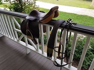 Brown Crosby Miller's English Saddle w/ Girth and Bridle (Made in England)