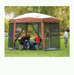 Coleman 12x10 Hex Instant Screened Shelter Camping Vacation Hiking Family New