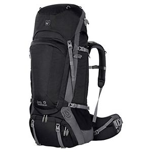 Jack Wolfskin, Zaino Uomo DENALI 65, Nero (Black), 89 x 41 x 38 cm, 74 litri