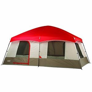 Red/Gray 10 Person 2 Doors 6 Windows Outdoor Waterproof Camping Tent 150 Sq Ft