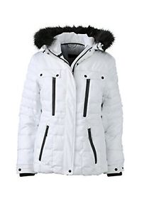 James & Nicholson - Jacke Wintersport Jacket, Giacca Donna, Bianco (White/Black)