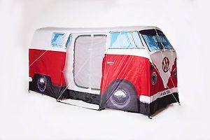 OFFICIAL VOLKSWAGEN T1 VW CAMPER VAN ADULTO TIENDA 4 man 1:1 báscula rojo