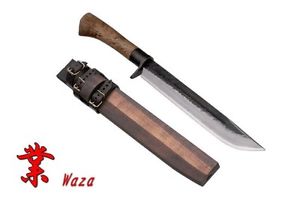 Japanese Hunting Knife WAZA KB-115 Kanetsune Seki Blue steel Damascus 240mm b30