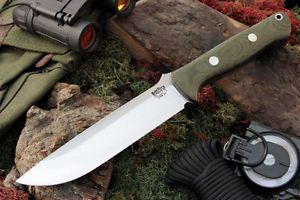Bark River Bravo 1.5 Fixed Blade Survival Knife w/ CPM 3V Steel & Green Micarta!