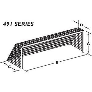 Gill Athletics Soccer Nets-8Ft X 24Ft X 8Ft X 3Ft-Square Braided-White New