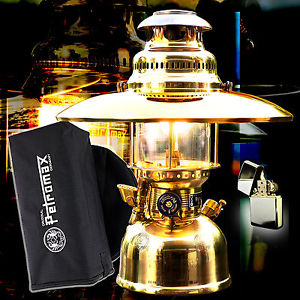 PETROMAX HK500 Starklichtlampe + GRATIS-Feuerz - messing + Schirm,Tasche +/- Öl