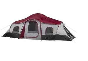 Ozark Trail 10 Person 3 Room Cabin Tent Camping Fits 3 Queen Air Mattress New