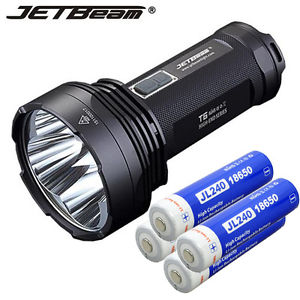 Jetbeam T6 LED Flashlight 4x Cree XP-L 4350lm Searchlight 750m w/4x 18650 Batter