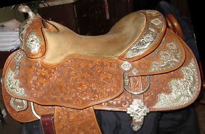 Silver Mesa Show Saddle -Western -17.5 Custom/w  Bridle,collar,reins,frame&cover