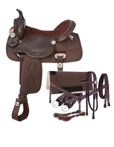 Tough-1 Saddle Eclipse 1 Pro Trail 7 Piece Tack Package Horse 9KS14