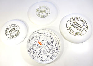 Lot 4 Vtg 1979 Wham-O Frisbee Disc Golf $50,000 Tournament SIGNED 63 SIGNATURES