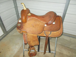 16" Crates cutting saddle with rough leather and leather seat