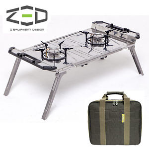 New ZED Power Pad Twin Stove Liquid Injection Foldable Portable Gas Two Burner