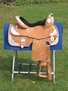 Outstanding GORGEOUS Sergeants ?? SILVER SHOW SADDLE with Full 16" QH Bars