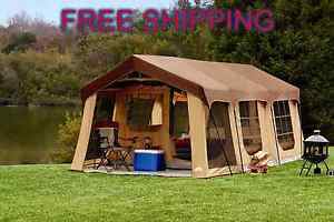 Cabin Camping Tent Front Porch Large 10 Person Family Room Divider Rear Door NEW